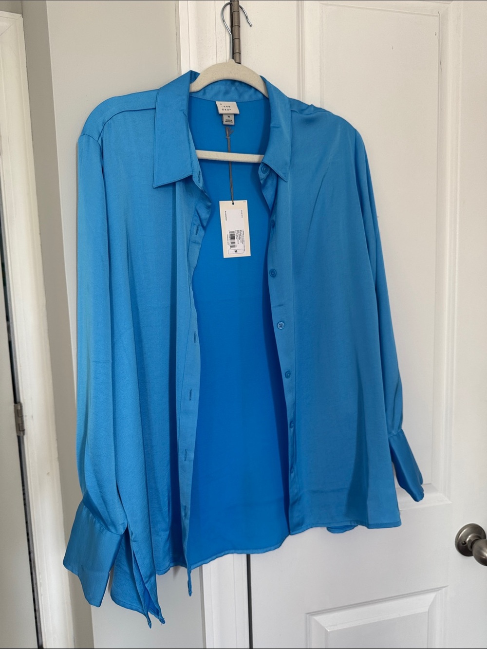 A New Day Blue Button-Up Blouse